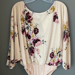 Intimately by Free People Bodysuit: Tan Floral